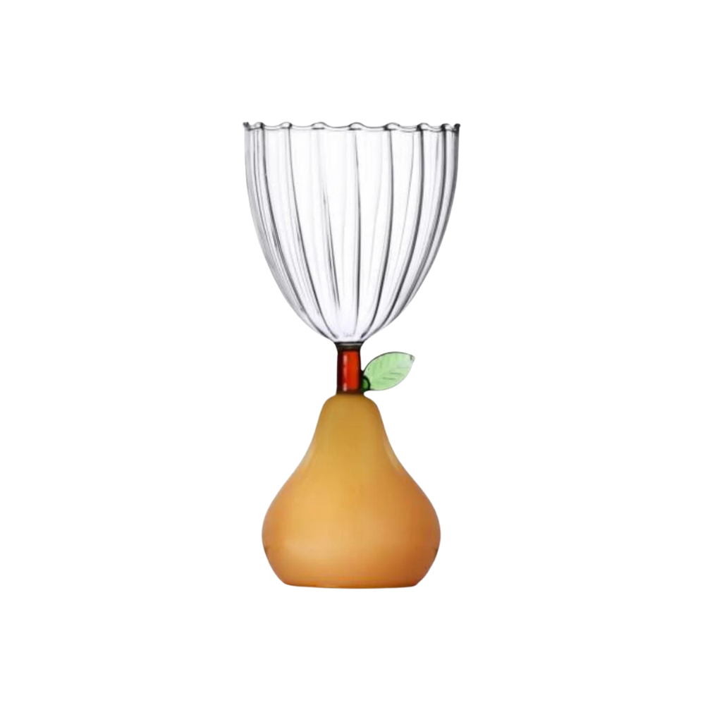 Fruits & Flowers Pear Stemmed Glass amber lakeview home product image