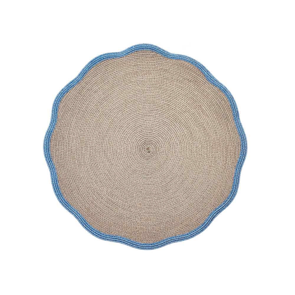 Spring Border Scallop Placemat in Denim product image lakeview home