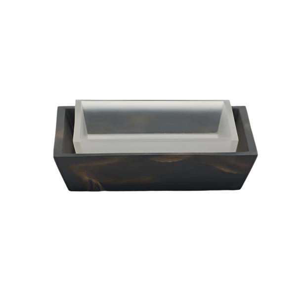 Duluth Black/Gold Rectangular Soap Dish