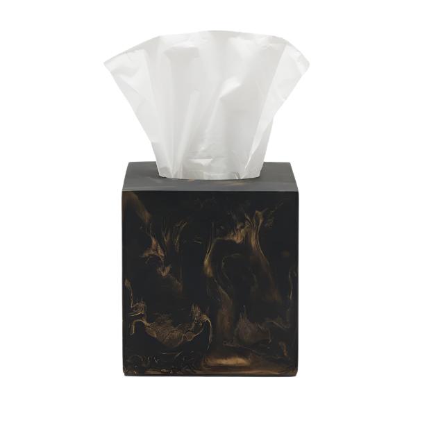 Duluth Black/Gold Square Tissue Box