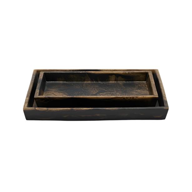 Duluth Black/Gold Nested Trays (Set of 2)