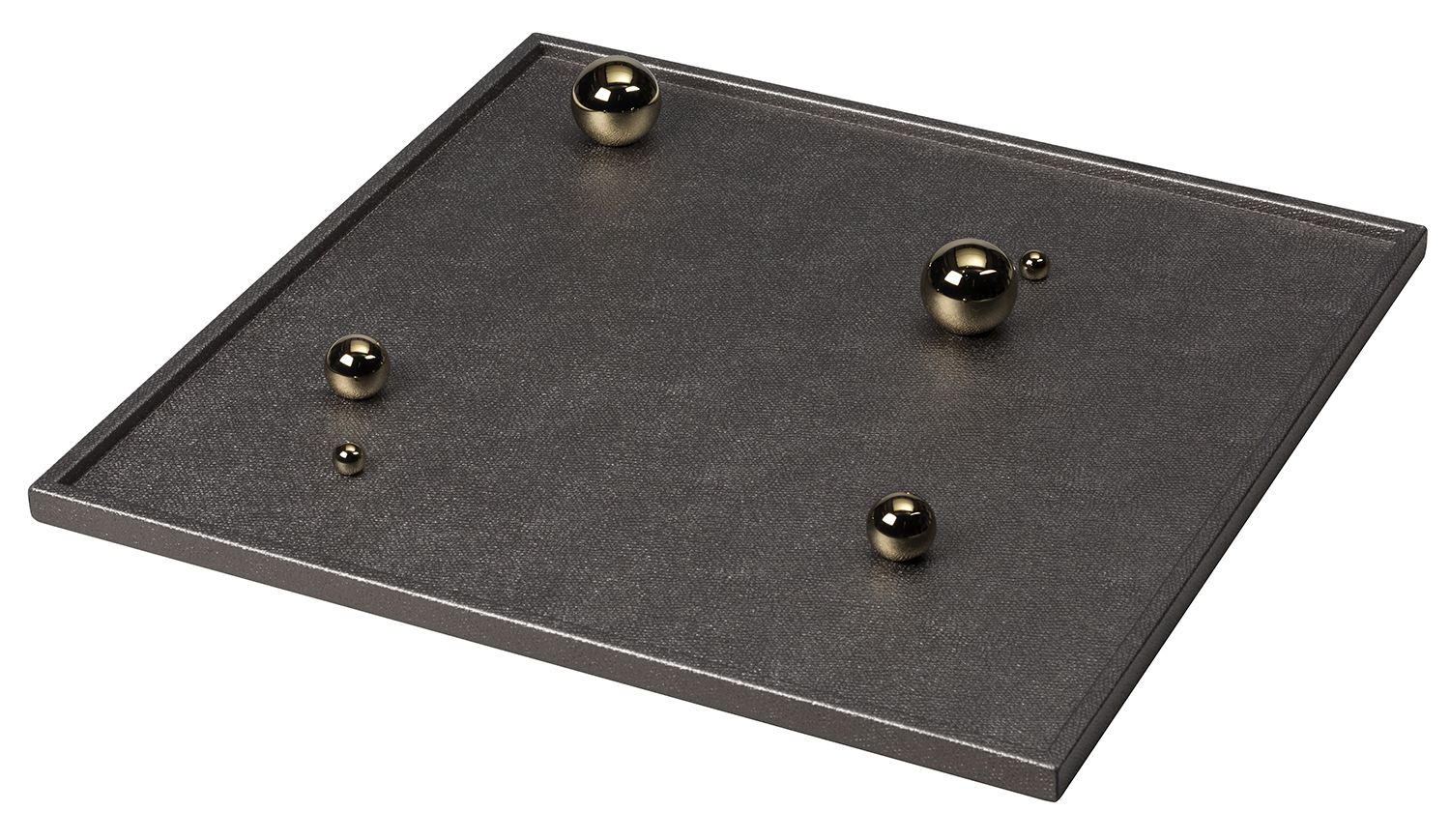 Champagne Square Valet Tray with Spheres