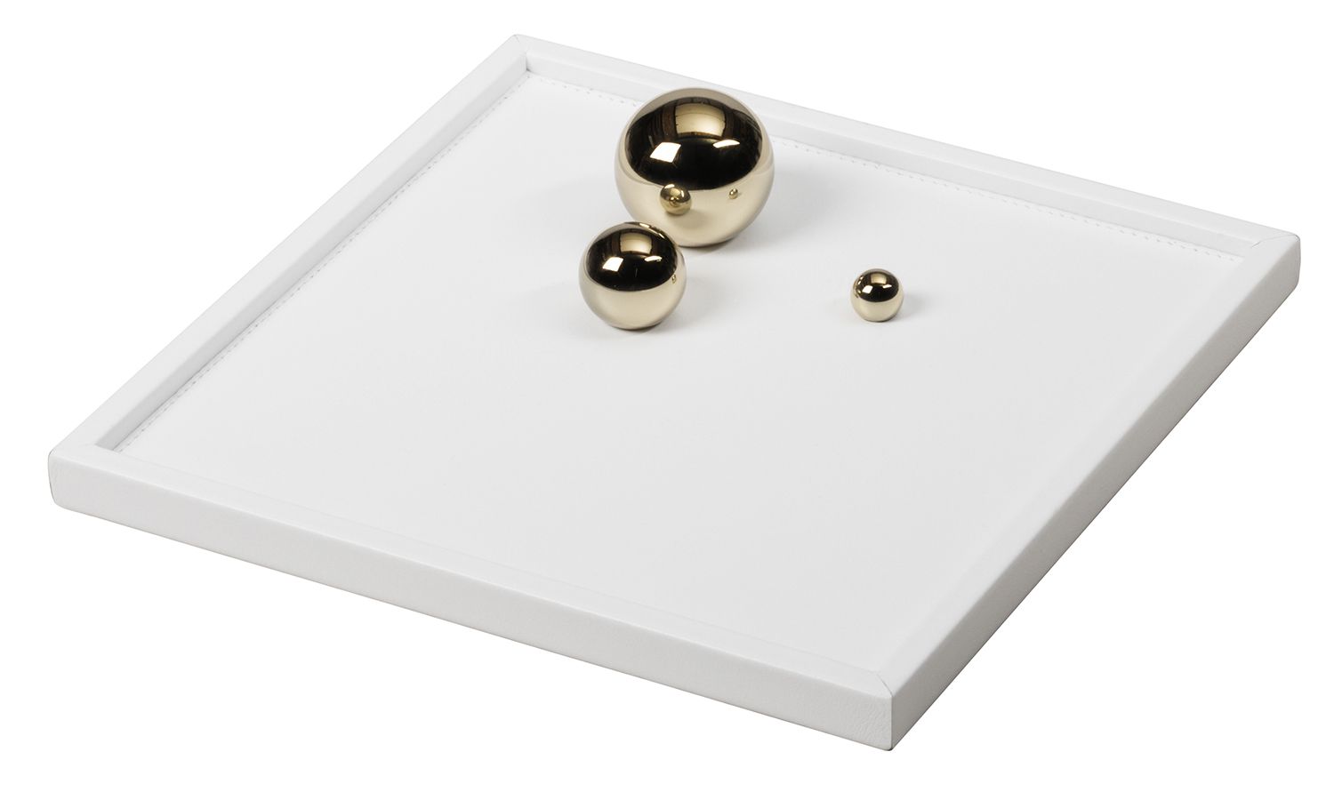 Champagne Square Valet Tray with Spheres