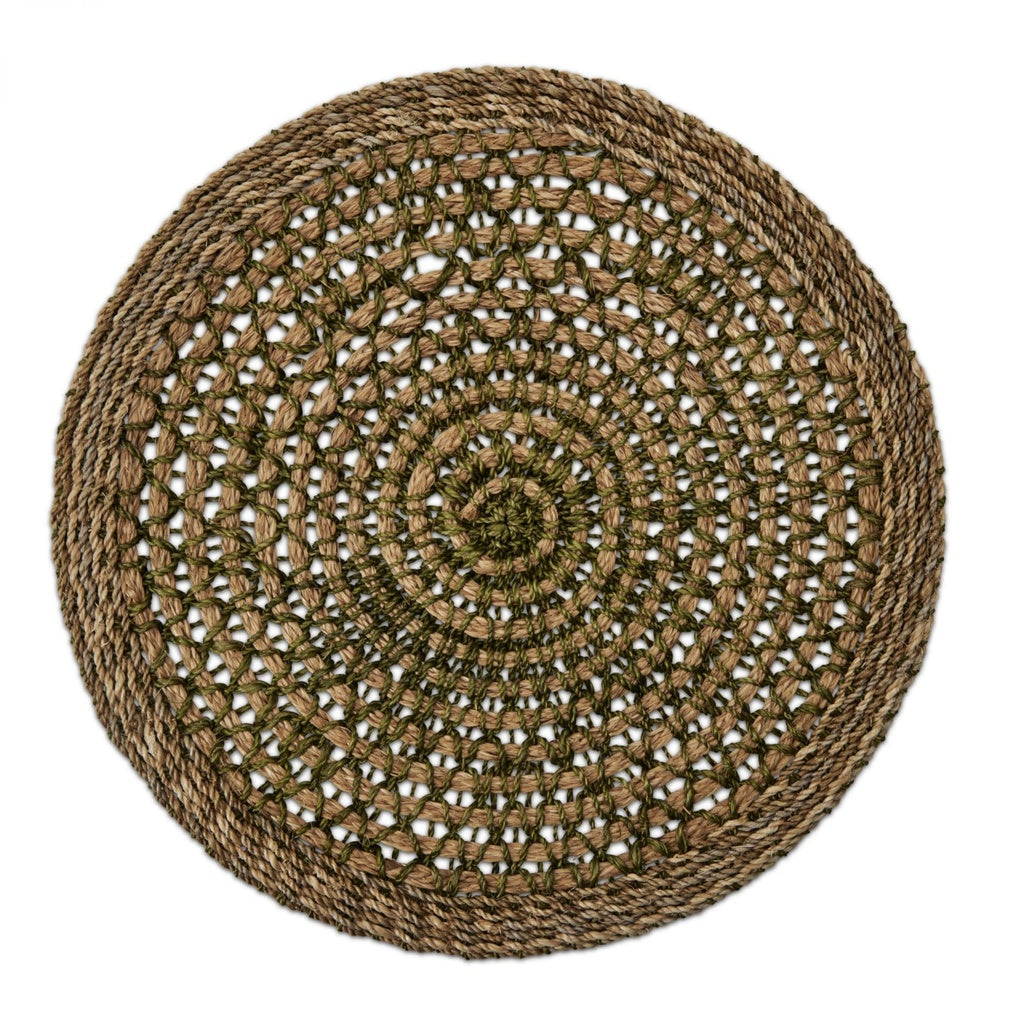 Crochet Abaca Placemat, Natural, Set of 4