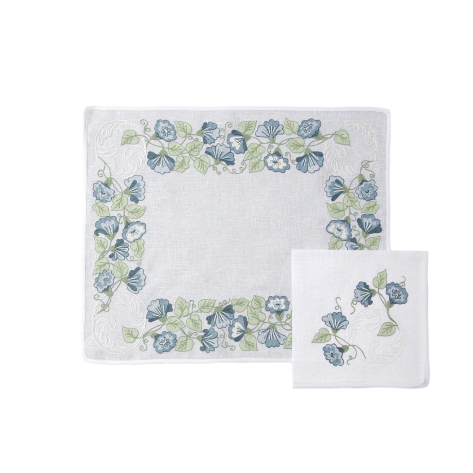 Morning Glory Linen Placemat and Napkin Set