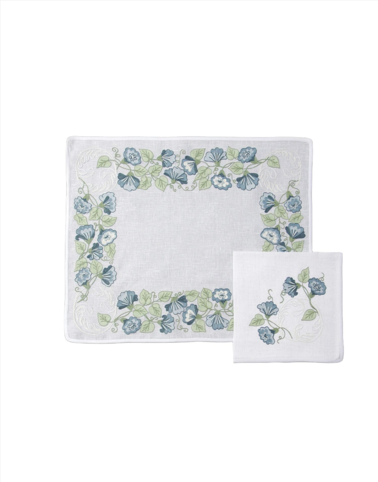 Morning Glory Linen Placemat and Napkin Set