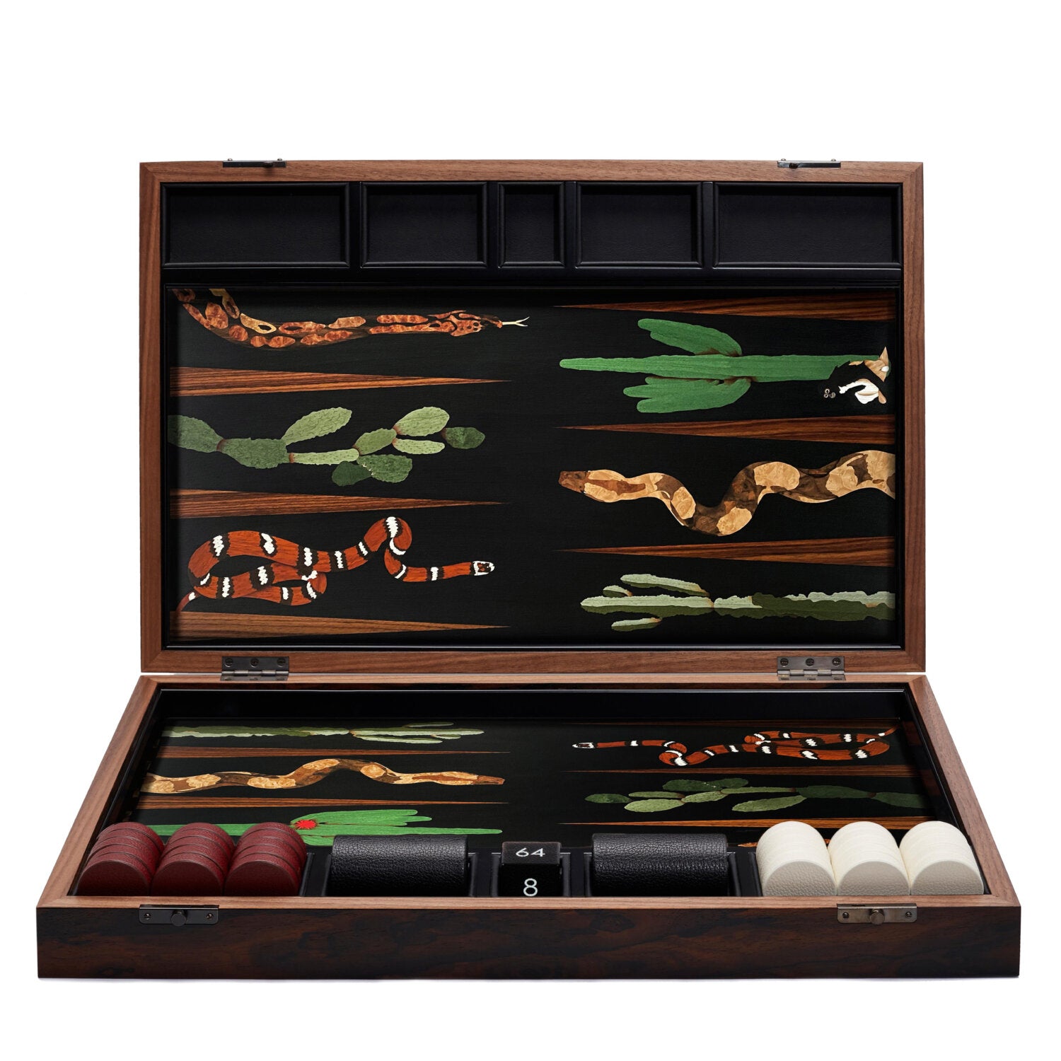 Snake Tournament Backgammon Set on Leather