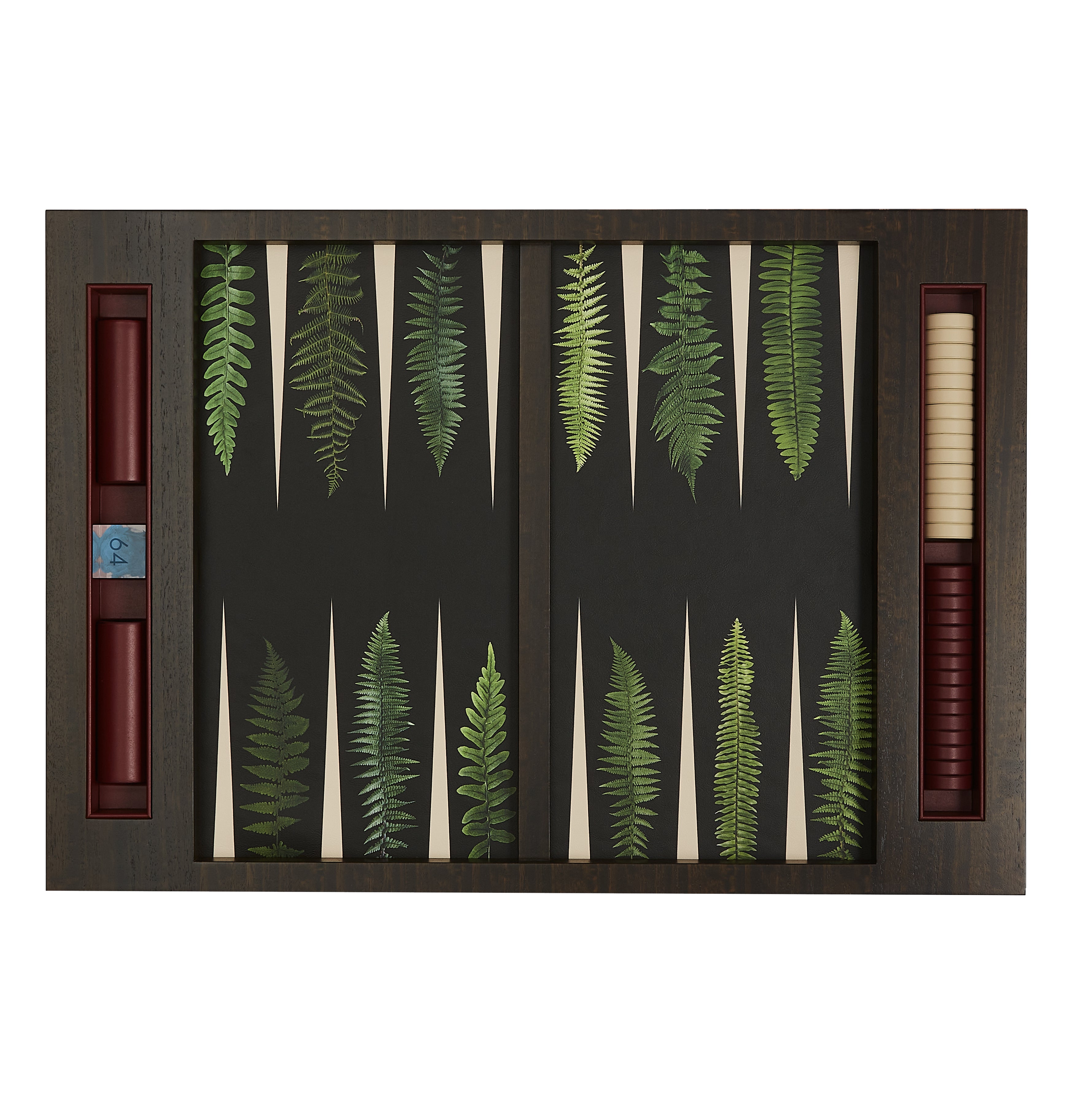 Fern Tournament Backgammon Set on Leather