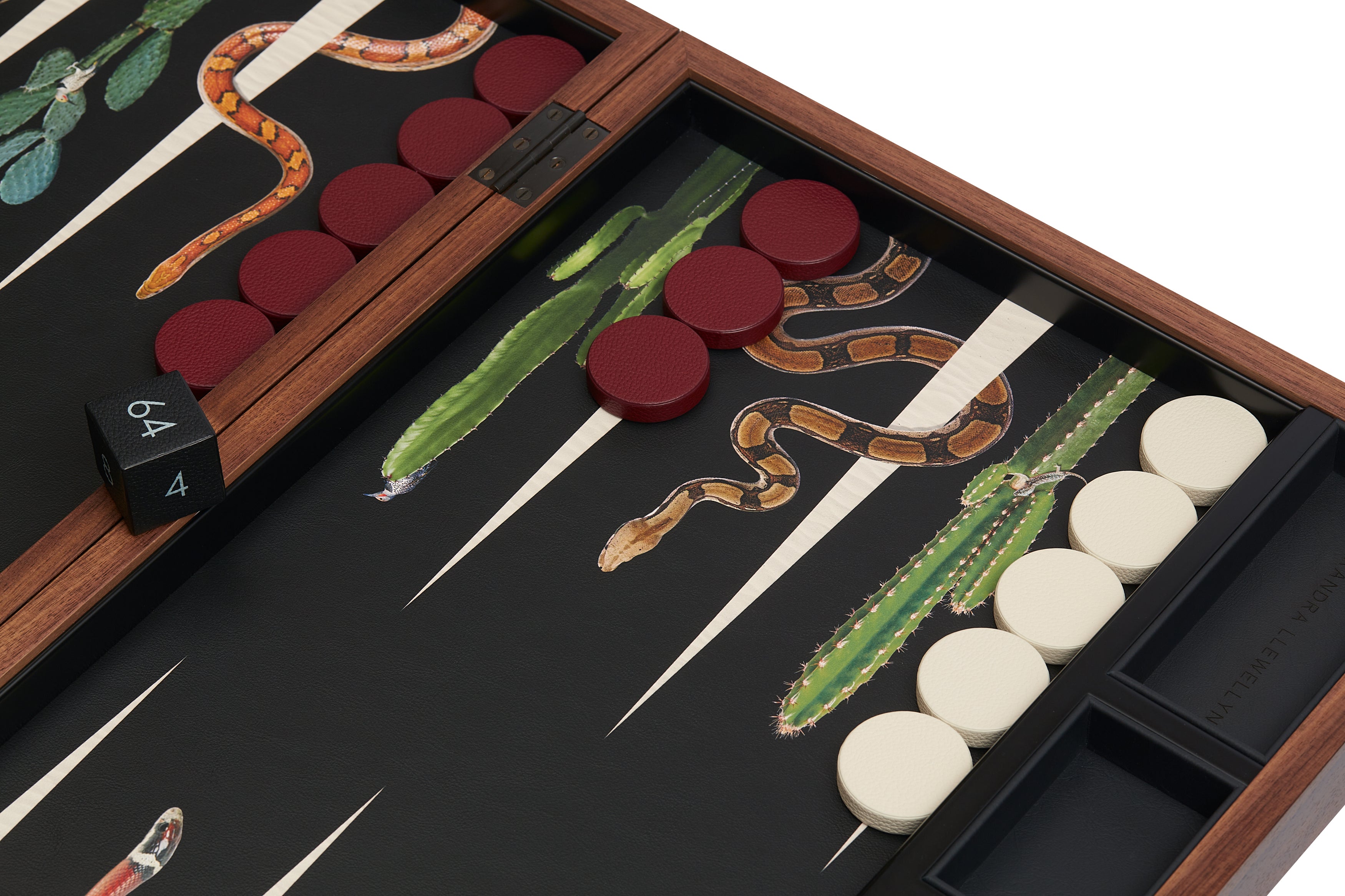 Snake Tournament Backgammon Set on Leather