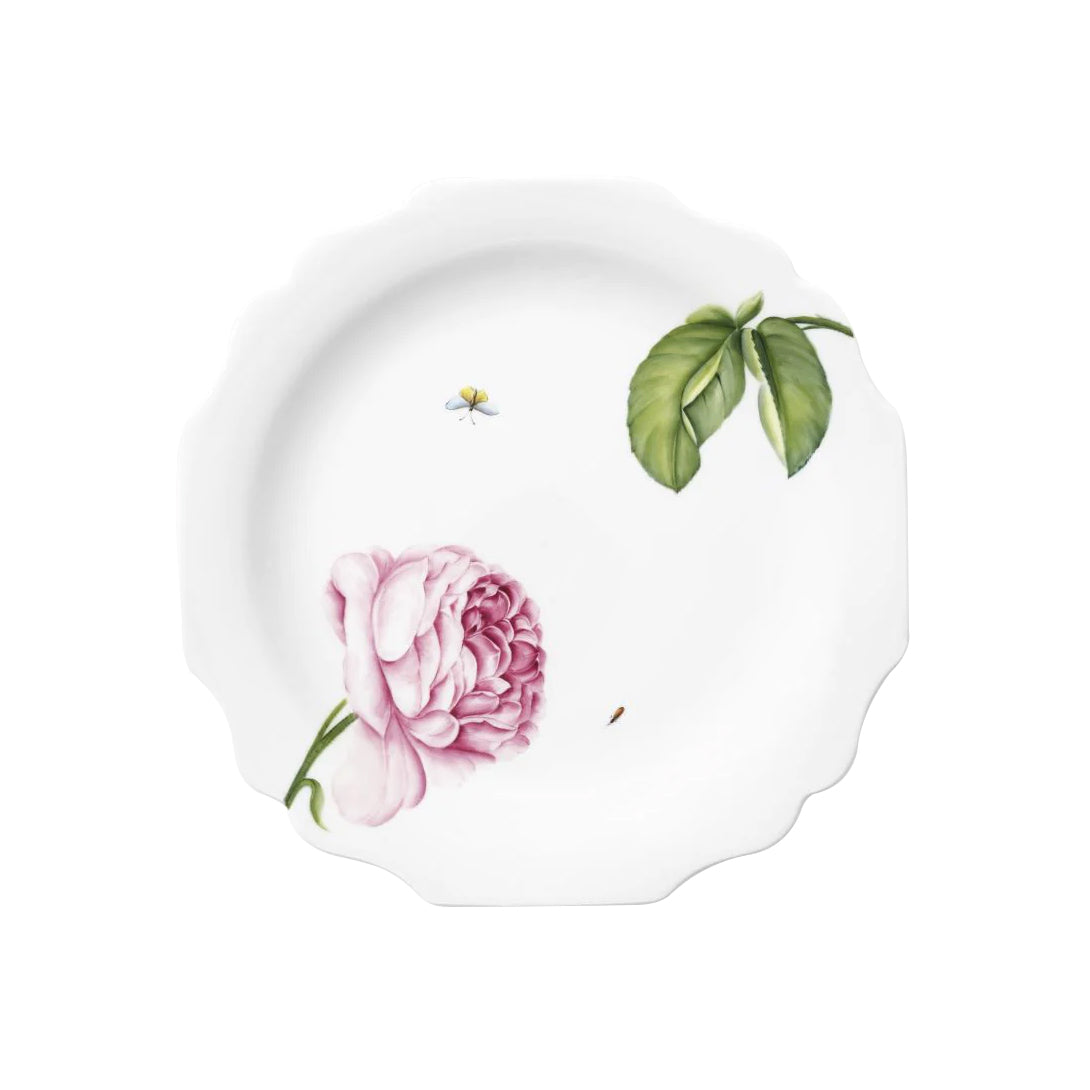 Plein Air Dinner Plate (Rose, Leaf, Insect)