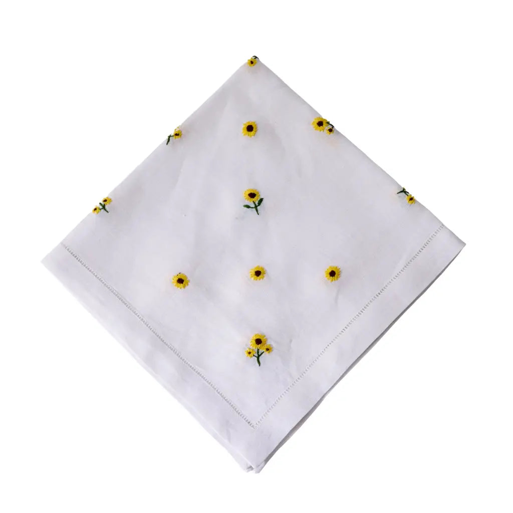 Scattered Sunflower Embroidered Napkin (Set of 4)