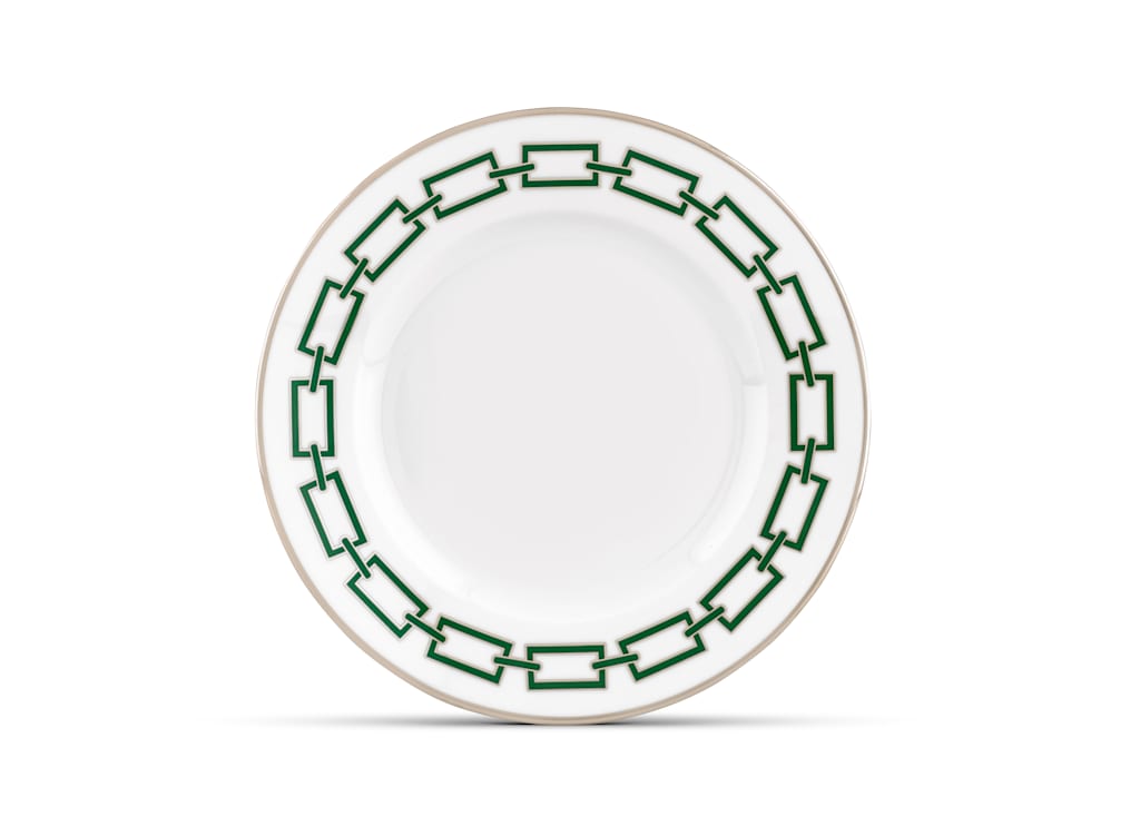 Catene Flat Dessert Plate, Smeraldo