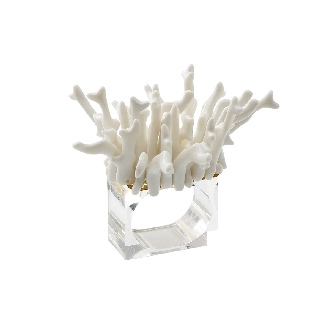 Amalfi Napkin Ring in White (Set of 4)