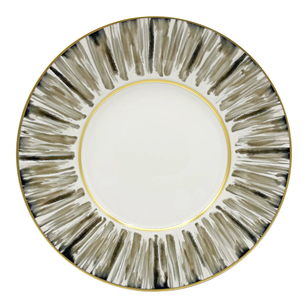 Ecaille Creme Dinner Plate with Gold Finish
