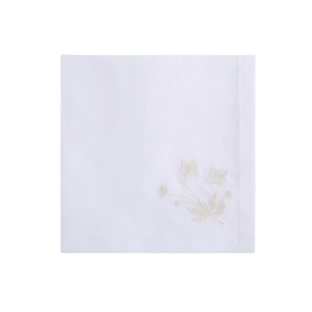 Camaieu Ivoire Embroidered Linen Dinner Napkin