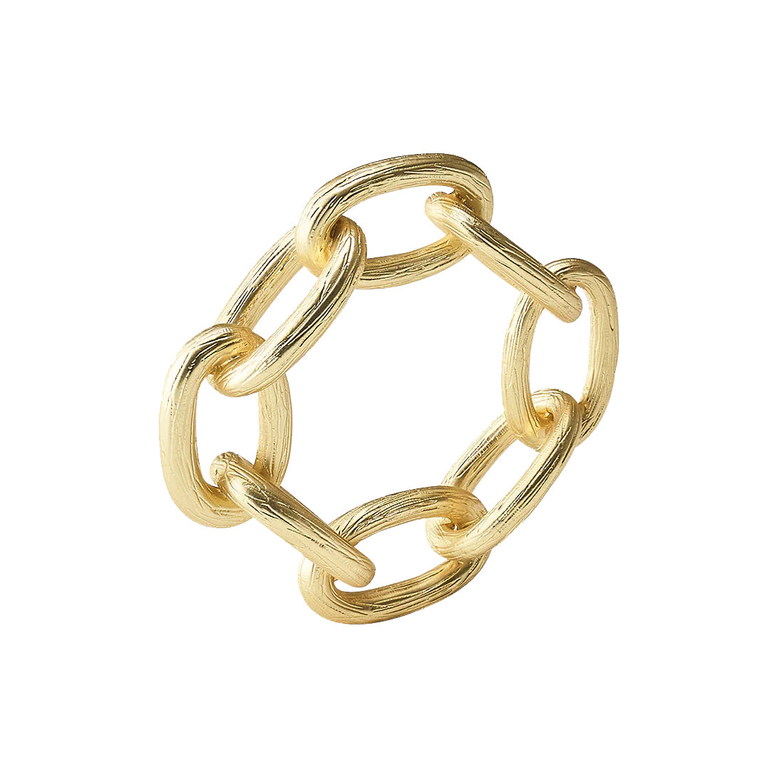 Chain Link Napkin Ring in Gold, Set of 4