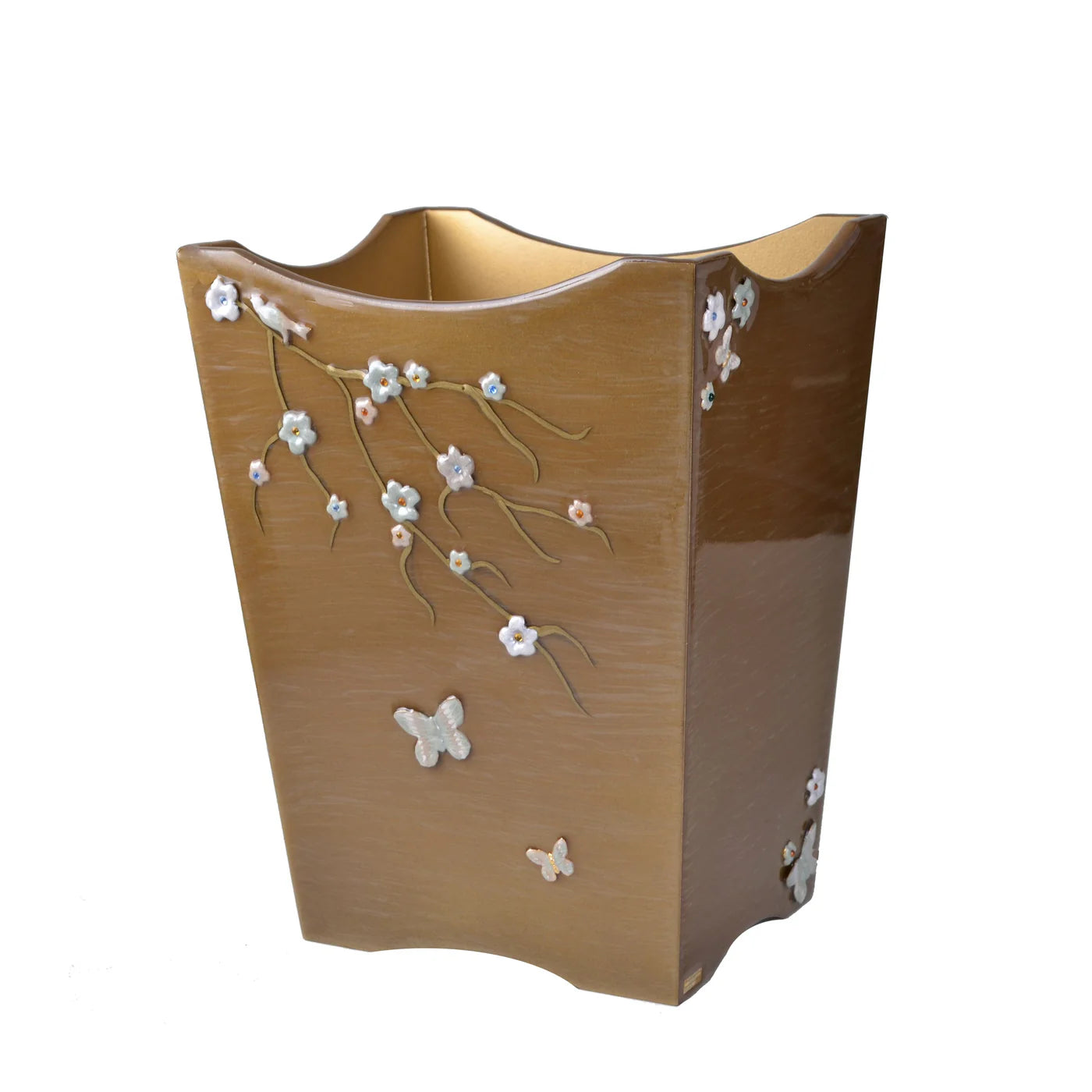 Mikado Scalloped Wastebasket with Liner