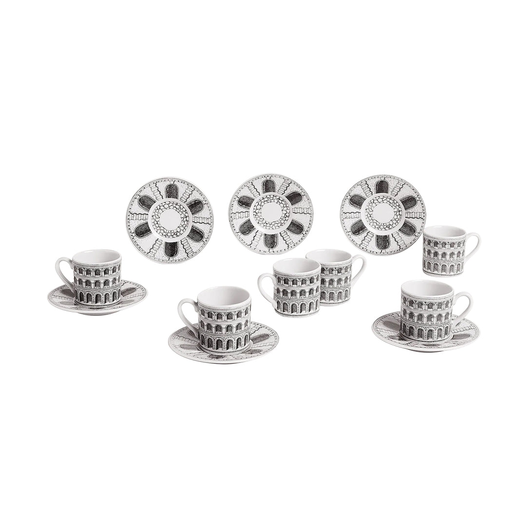 Espresso Set, 6 Cups and Saucers