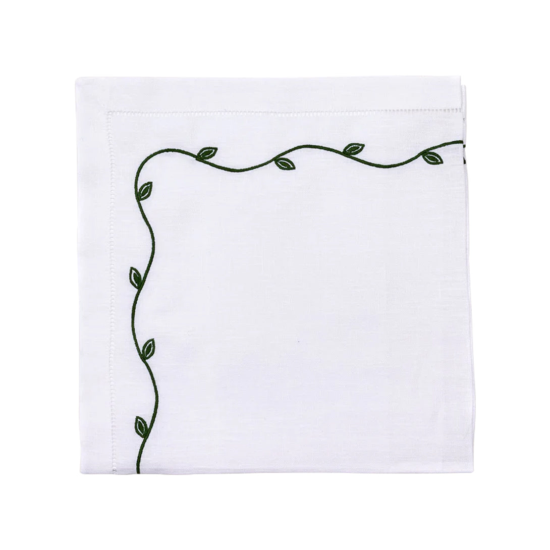 Garden Vine Napkin, White, Set of 4