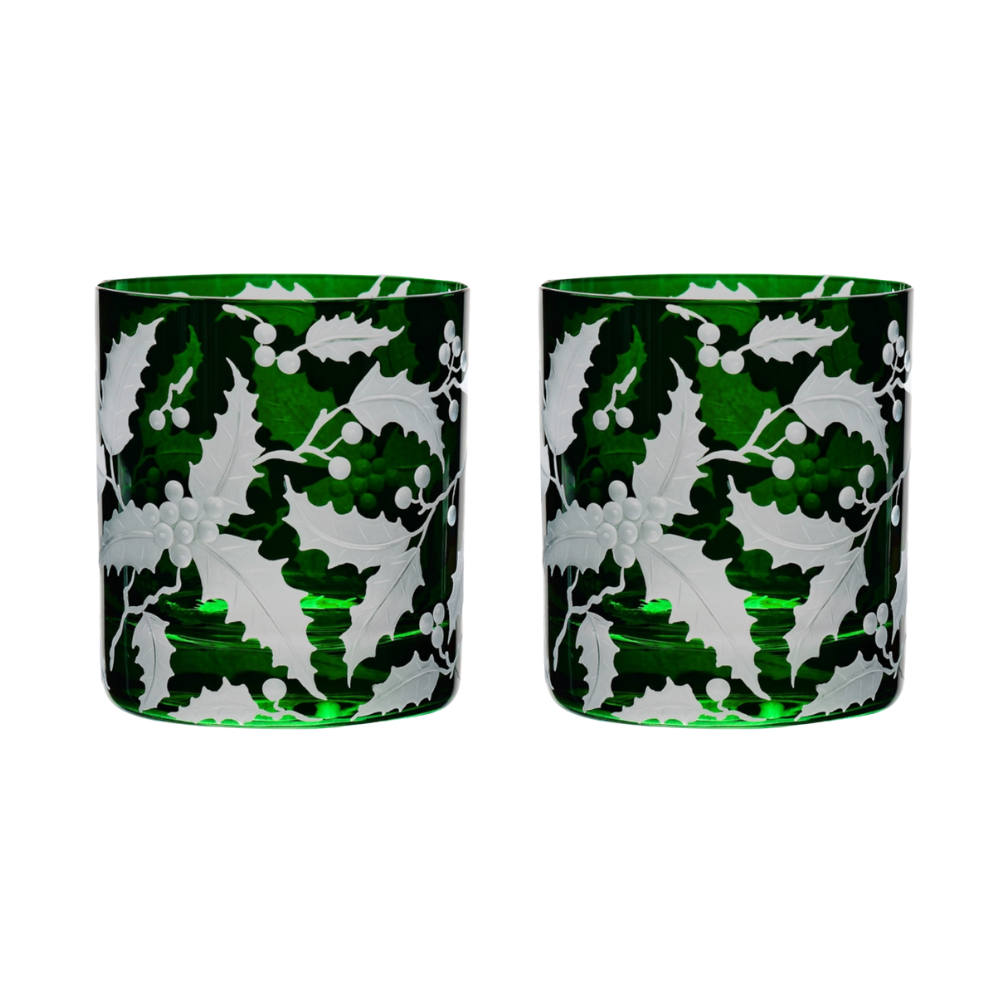 Holiday Collection Holly Double Old Fashioned (Set of 2)