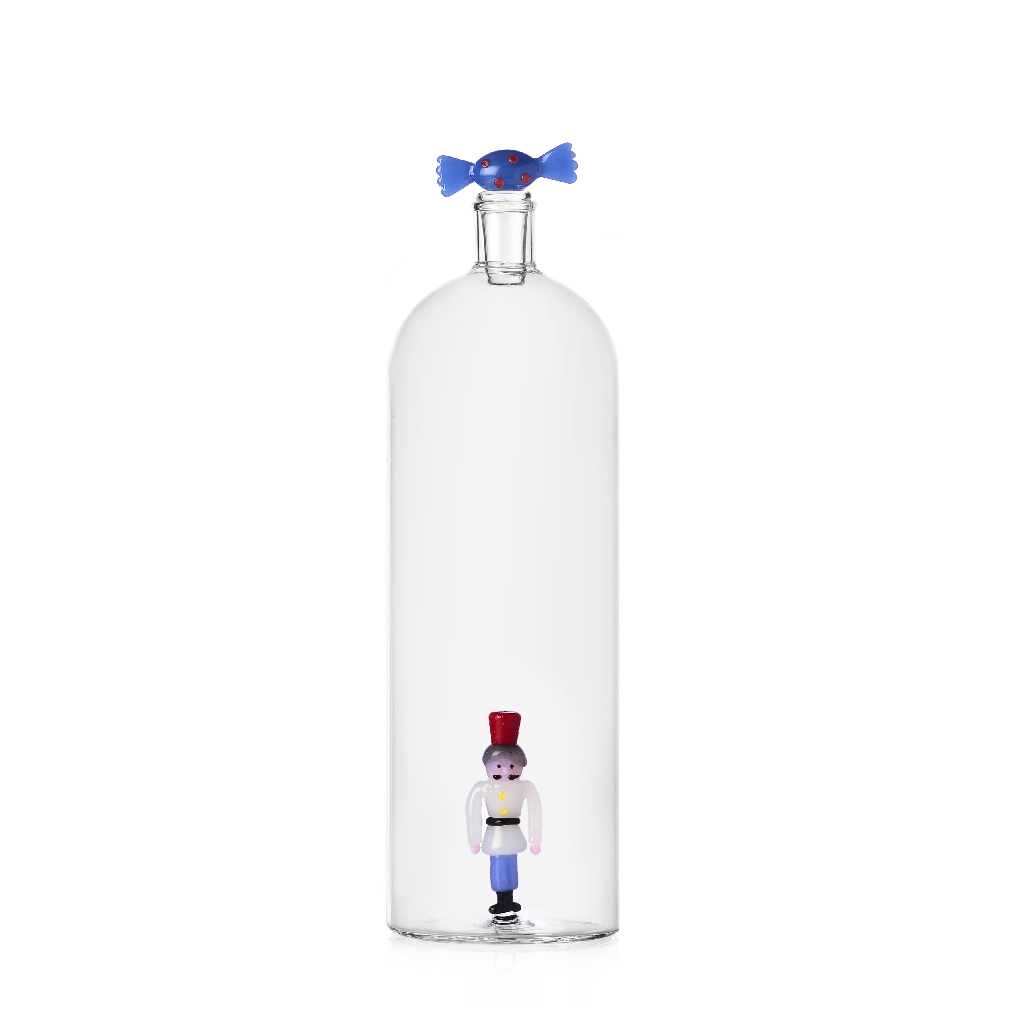 Nutcracker Bottle with Blue Candy and Soldier