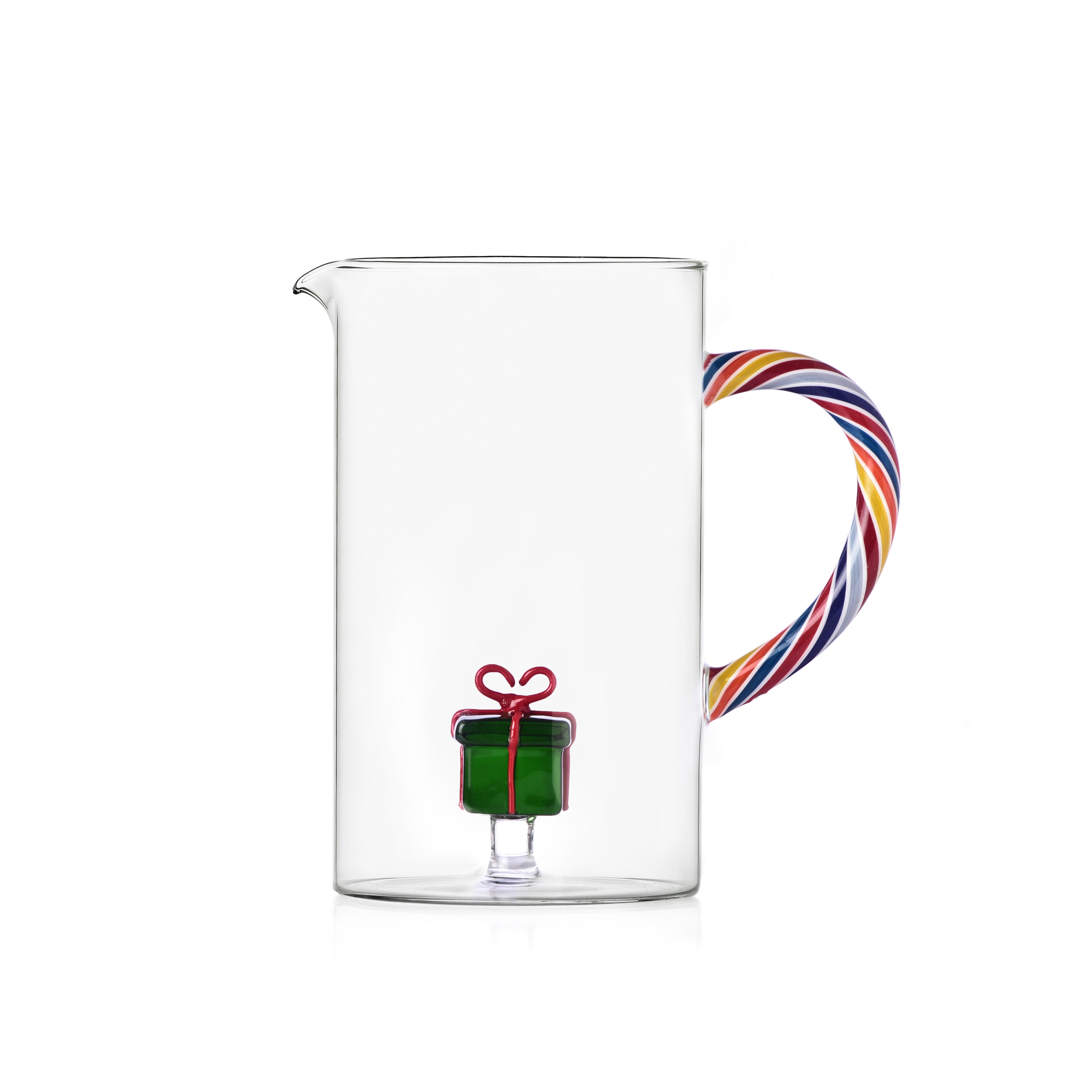 Nutcracker Jug with Green Gift Inside and Colored Handle