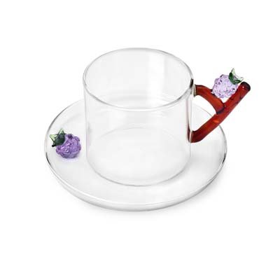 Fruits & Flowers Tea Cup and Saucer, Blackberry