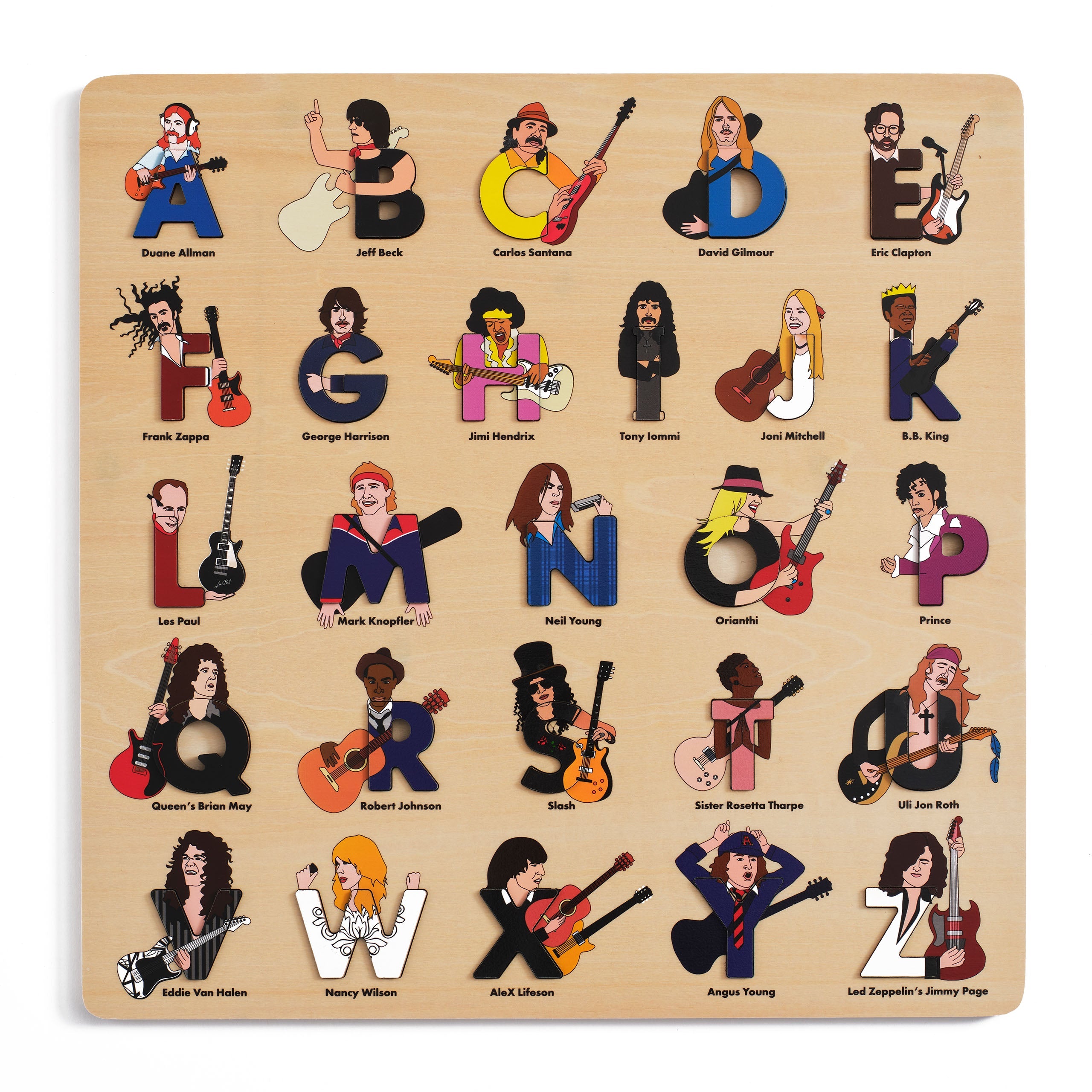 Guitar Legends Wooden Alphabet Puzzle