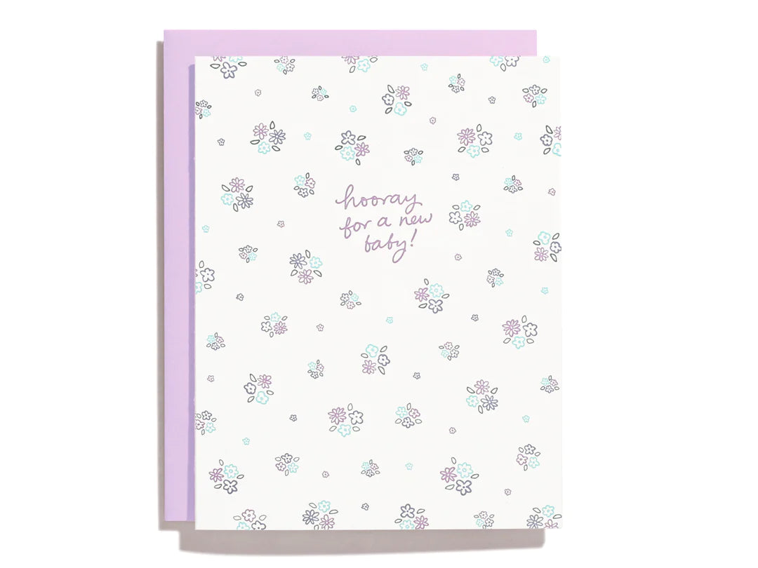 Ditsy Floral Baby Card