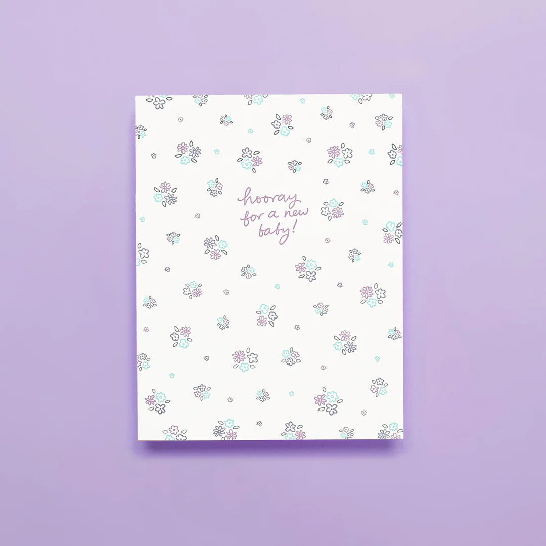 Ditsy Floral Baby Card