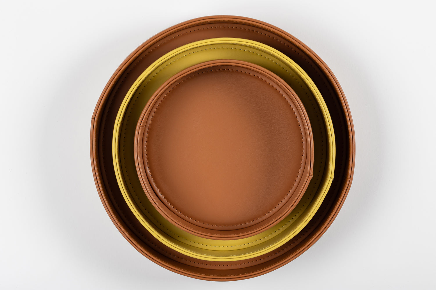 Kandinsky Round Leather Vide Poche Tray