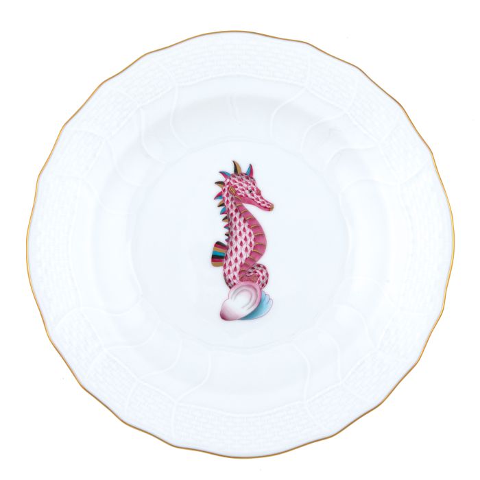 Aquatic Seahorse Dessert Plate
