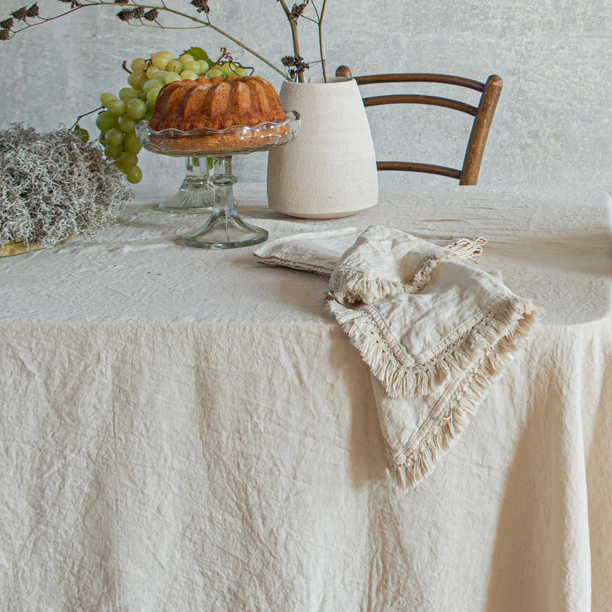 Linen Napkin with Short Fringe (Set of 4)