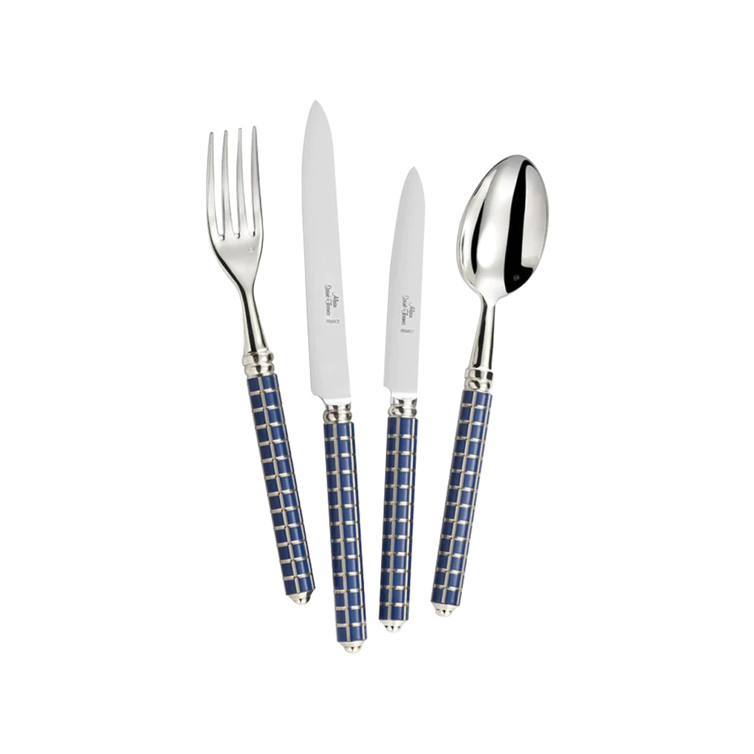 Maya Silver Plated Flatware, 5 PPS, Dark Blue