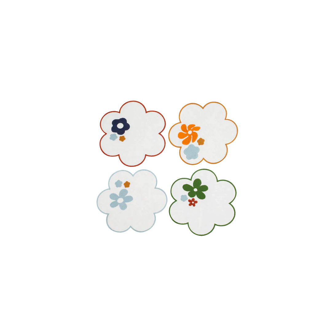 Floral Linen Cocktail Napkin (Set of 4)