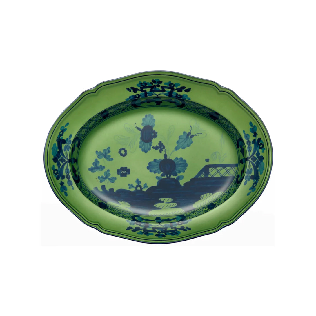 Oriente Italiano Oval Platter, Malachite