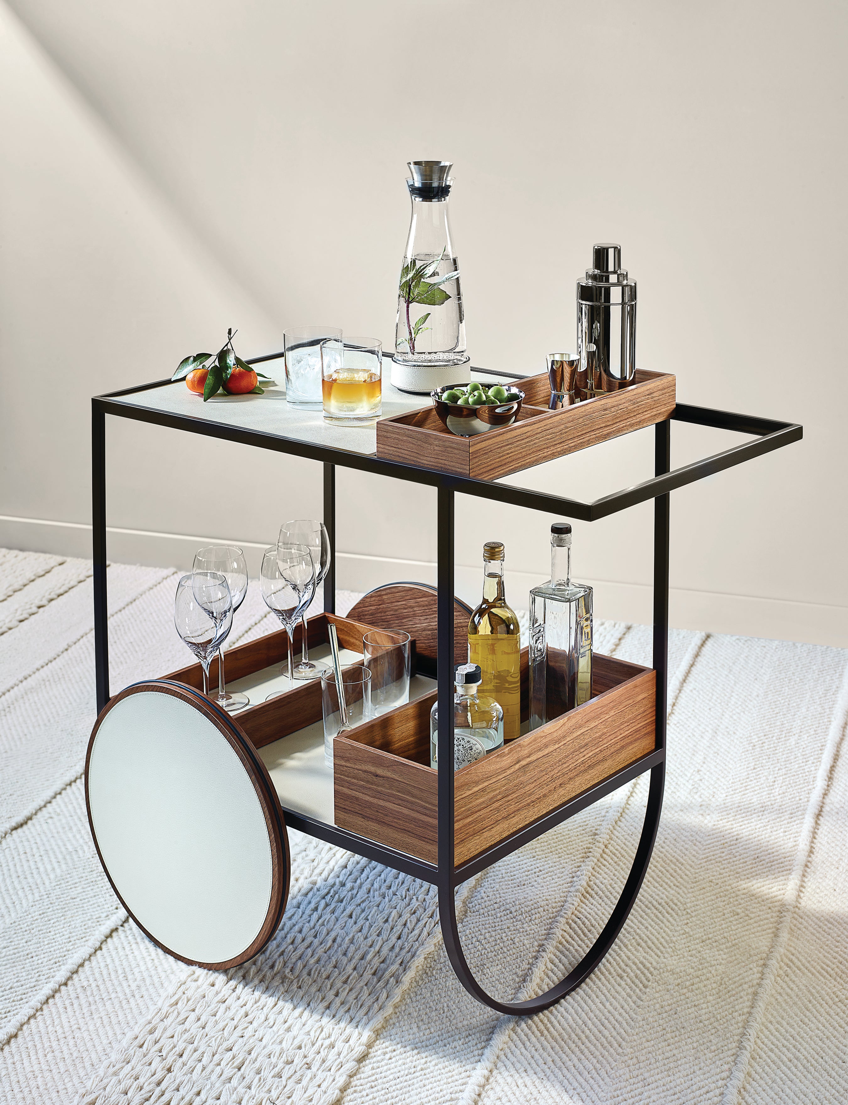 Magenta Serving Trolley, Taupe