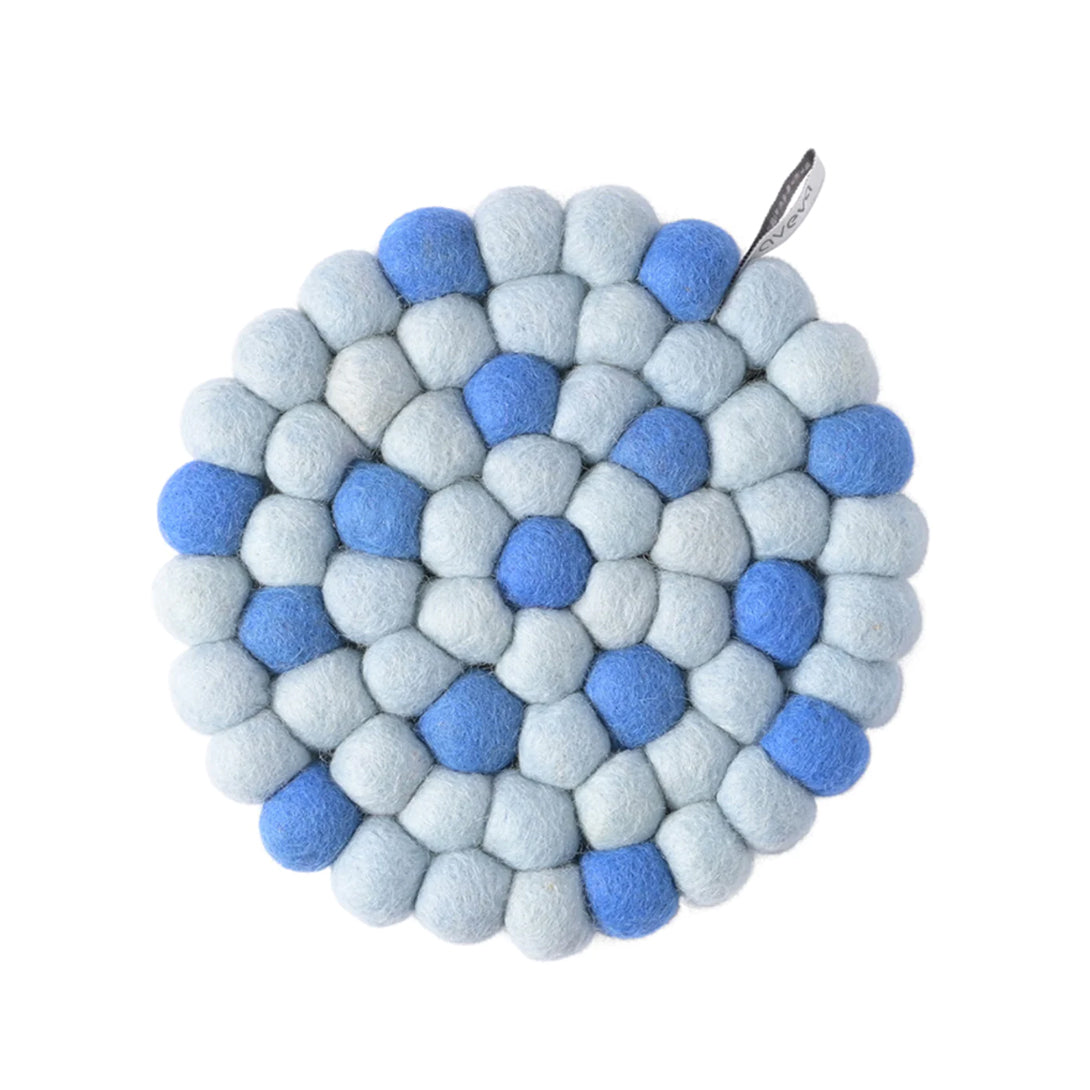 Round Trivet, Blue Dots