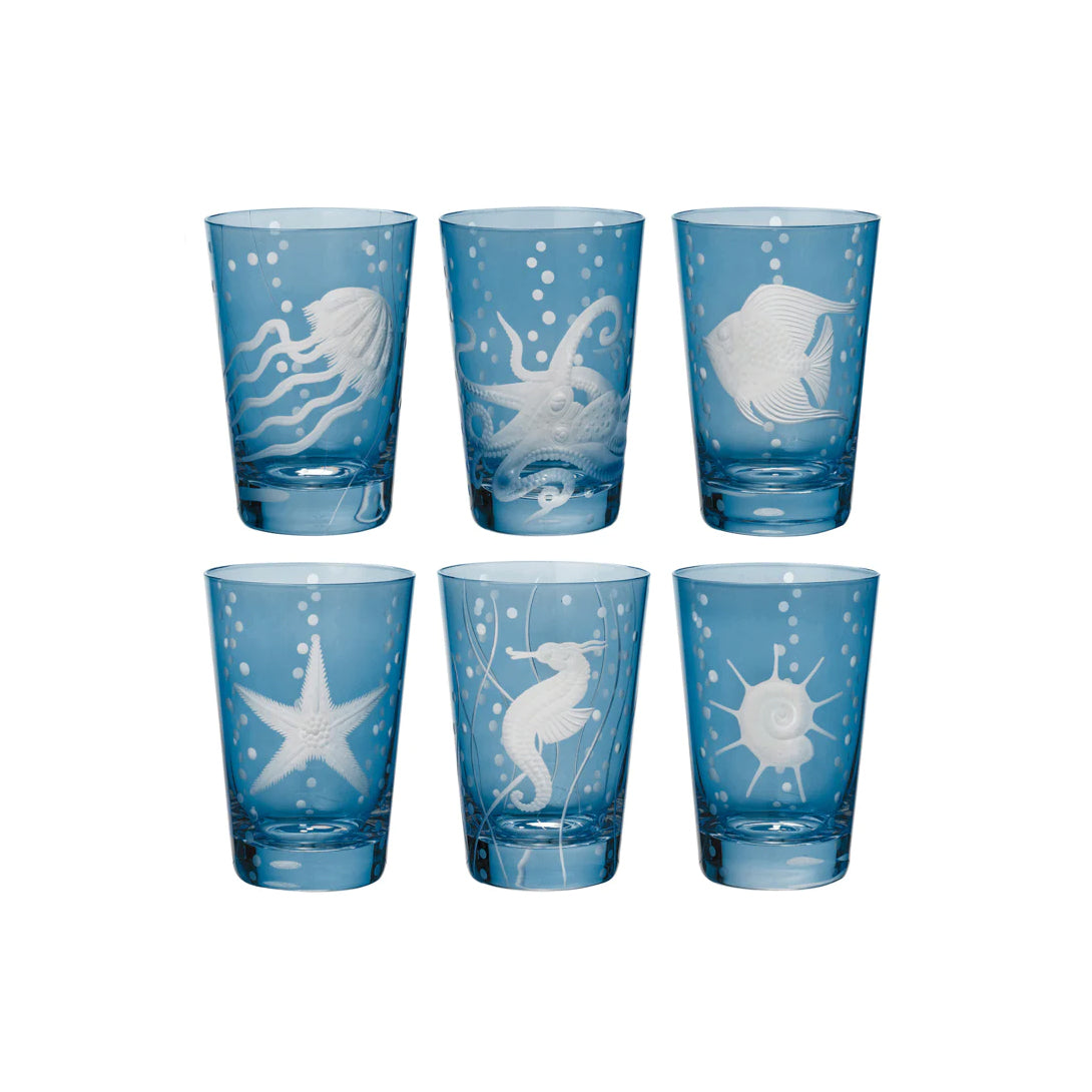 Sea Life Collection Tumbler, Set of 6, Slate