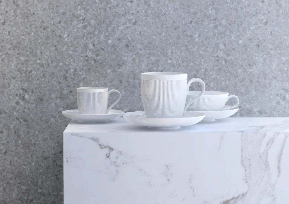 My China! Stella Satin White Cappuccino Cup & Saucer