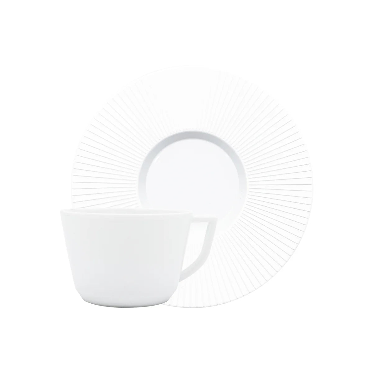 Bolero Satin White Coffee Cup and Saucer