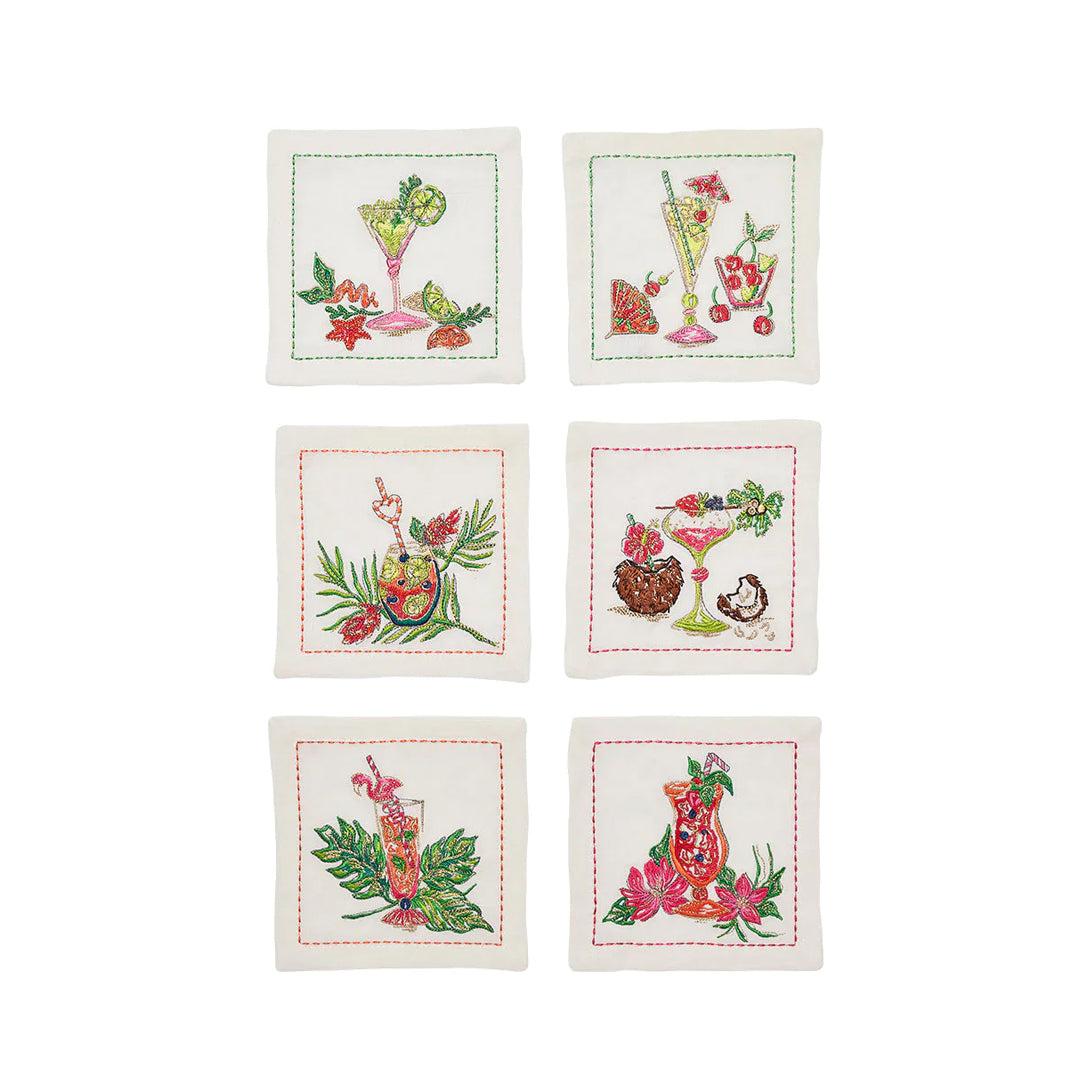 Tropicana Linen Cocktail Napkins (Set of 6)