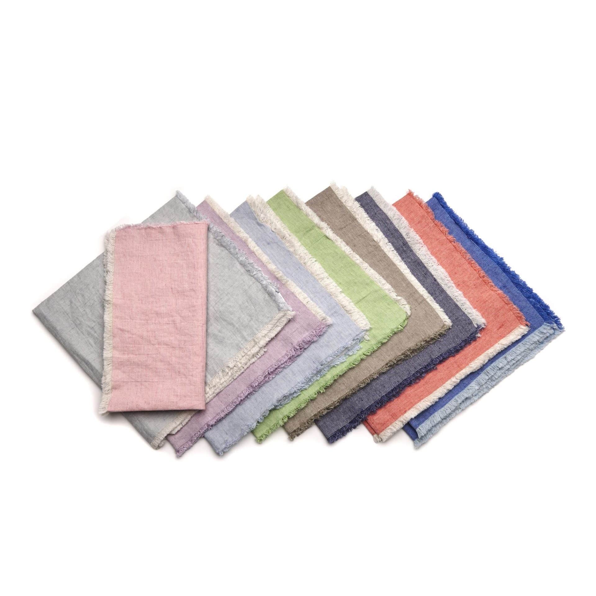 21" Washed Fringe Napkins, Set of 4