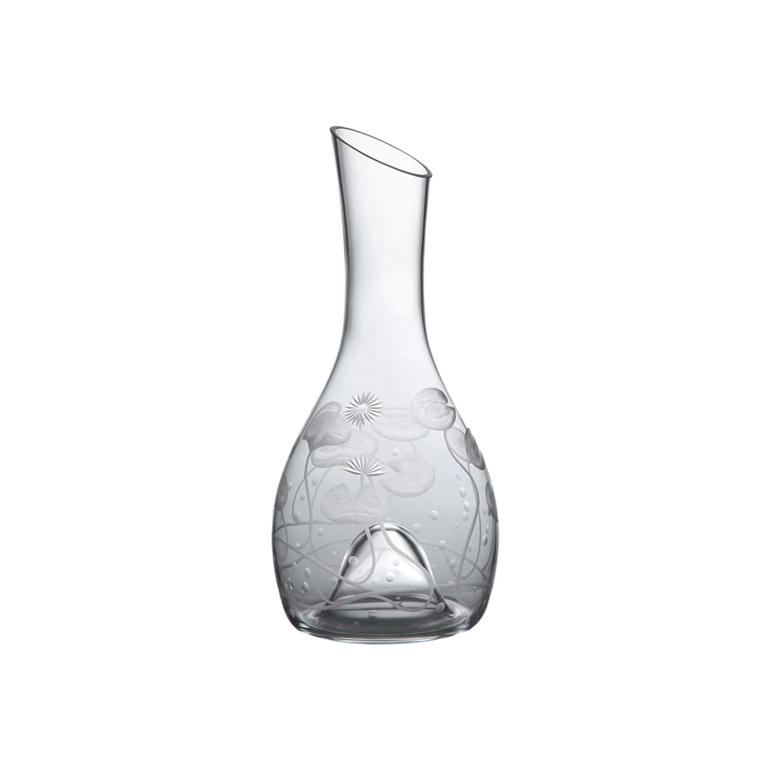 Water Lilies Wine Carafe, Clear