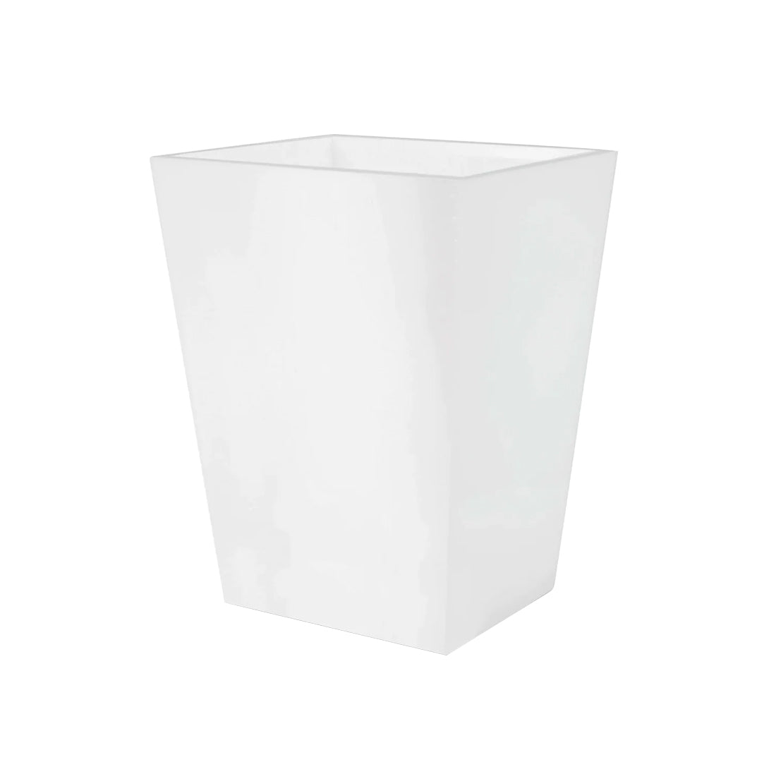 White Ice Lucite Wastebasket