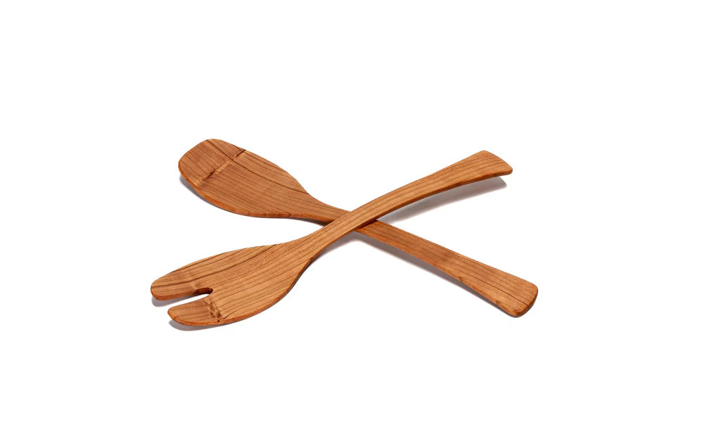 Wood Salad Servers for Large Walnut Bowl