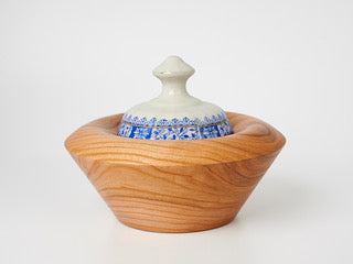 Round Cherry Tree Bowl with Top