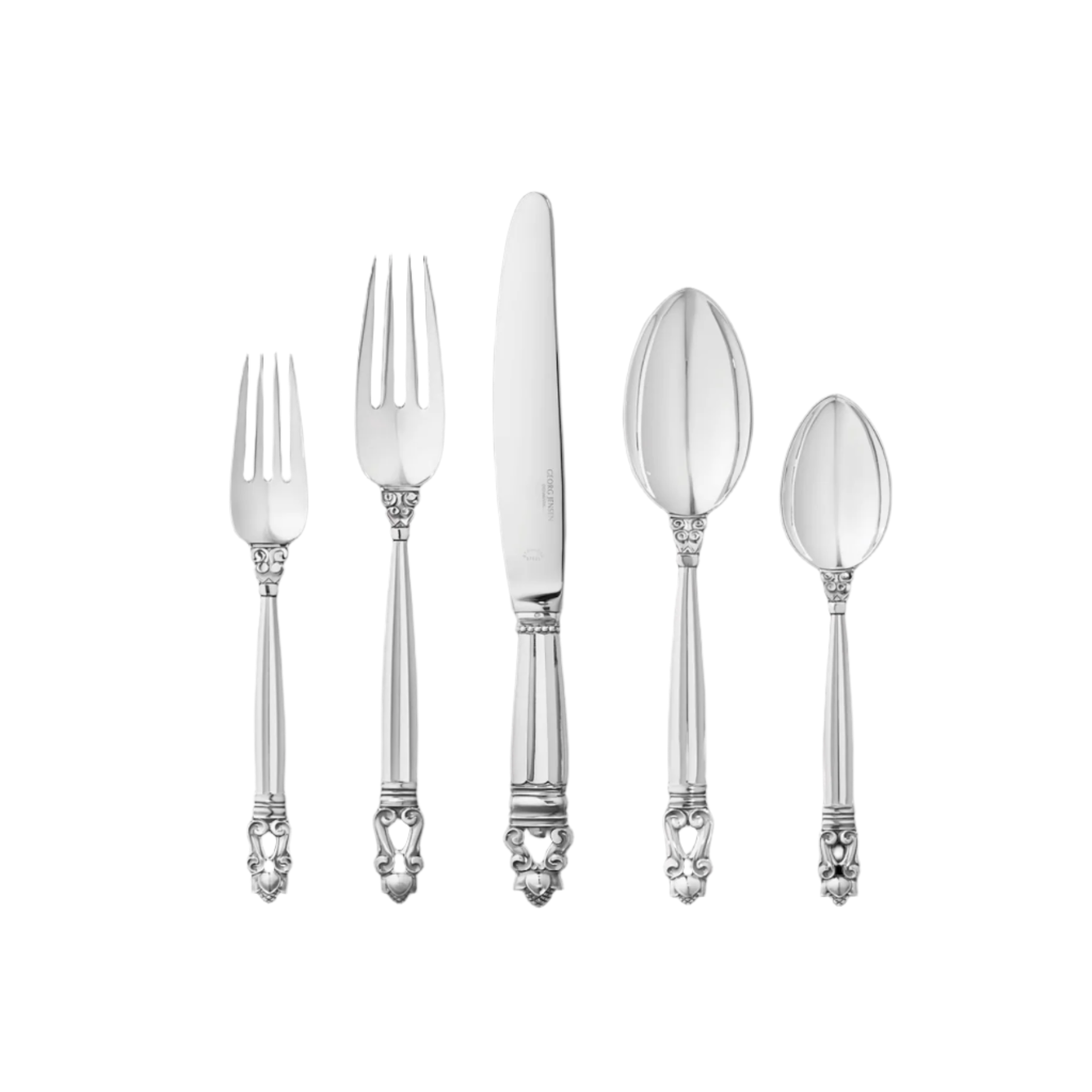 Acorn Sterling Silver Flatware, 5-Piece Set