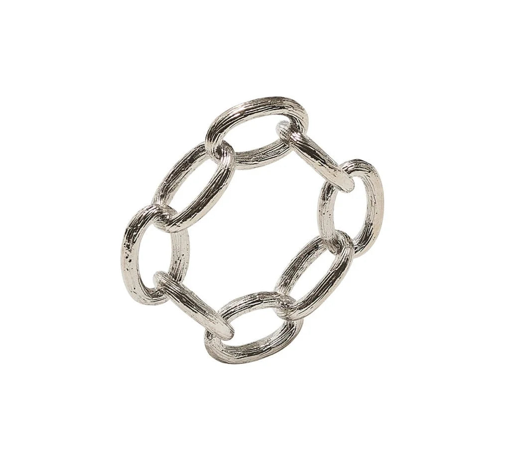 Chain Link Napkin RIng (Set of 4) (Silver)