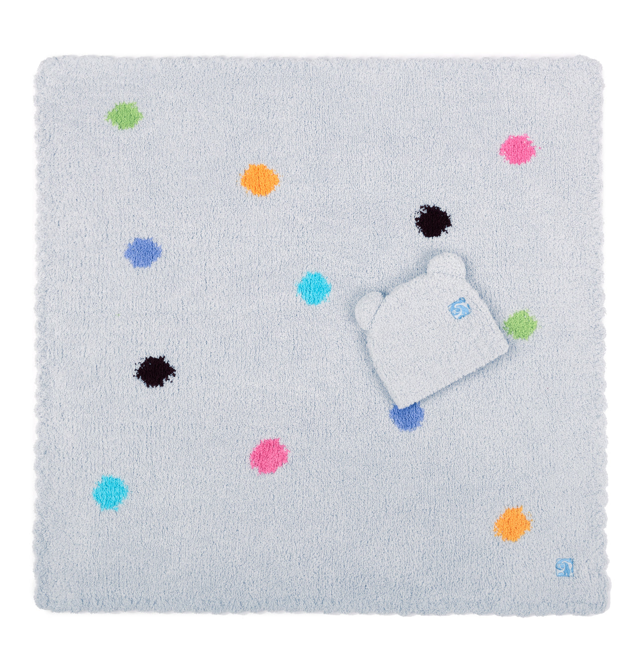 Polka Dot Baby Blanket with Cap